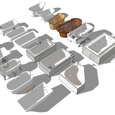 现代简欧式美式开放外露独立式浴缸