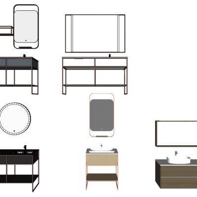 现代新中式轻奢洗手台