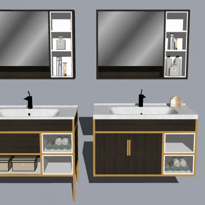 现代轻奢北欧民宿艺术洗手台