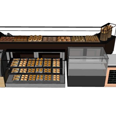 现代甜品蛋糕糕点店展柜