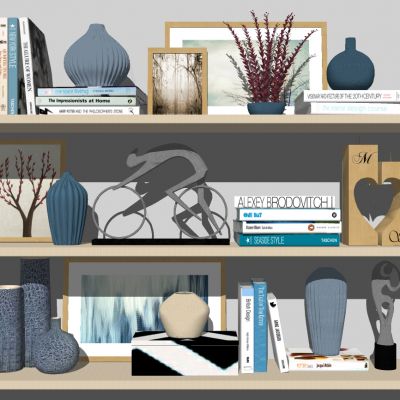 地中海书柜隔板层板摆件饰品书籍