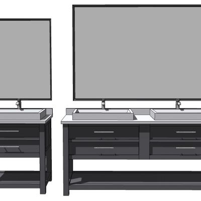 现代新中式工业风洗水台台上盆镜子龙头