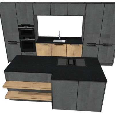 现代欧式木制简约厨柜