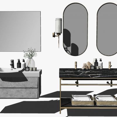 现代轻奢铁艺工业风洗手台