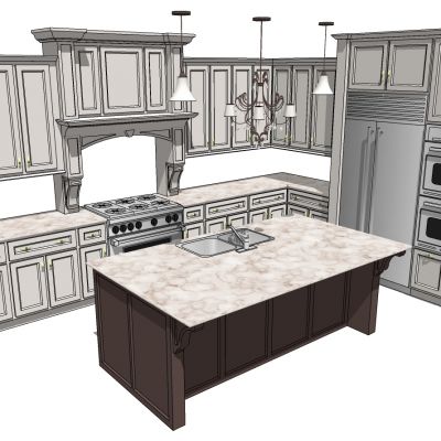 欧式美式法式厨柜