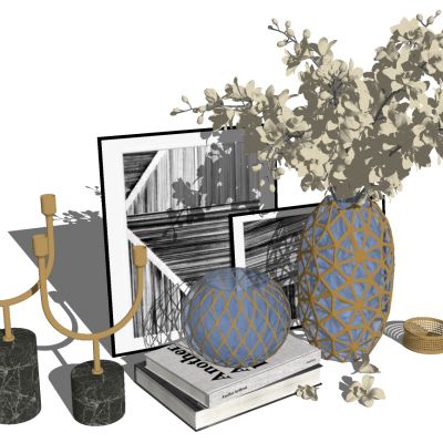 简欧式花瓶摆件书本