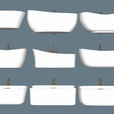 现代开放外露独立浴缸