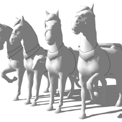 骏马飞马动物雕塑