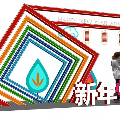 新年春节舞台美陈背景中国节