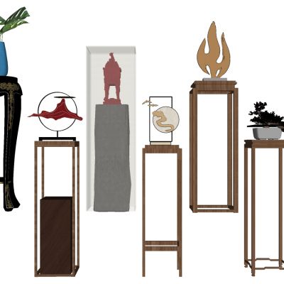 中式花架摆台展架饰品摆件