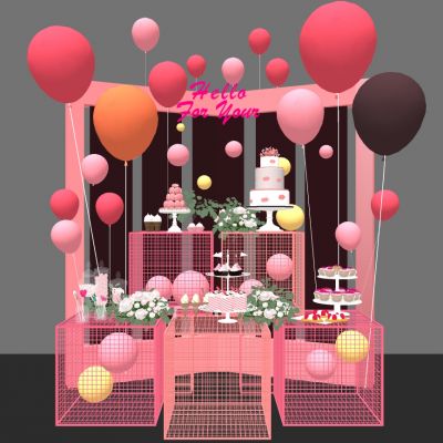 蛋糕糕点甜品店气球美陈