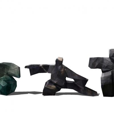 抽象运动太极人物雕塑摆件