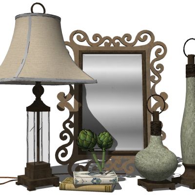 欧式法式台灯镜框摆件花瓶