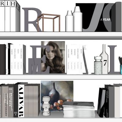 现代书籍隔板摆件