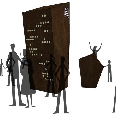 现代抽象人物剪影景观雕塑摆件