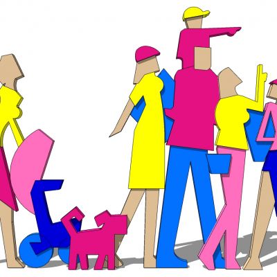 城市园林商场抽象人物雕塑摆件