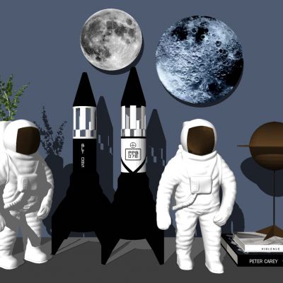 太空主题儿童房饰品航天员宇航员火箭月球服