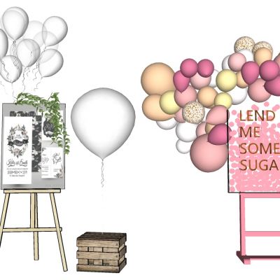 节日婚礼活动宣传海报气球木箱子美陈