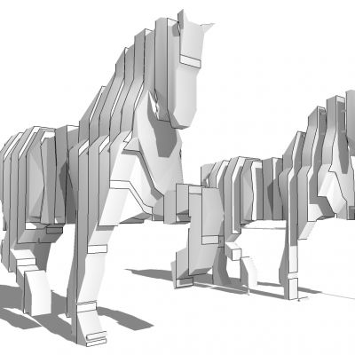 骏马抽象景观造景雕塑