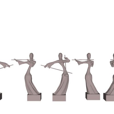 中式抽象古典人物演奏抽象人物雕塑雕像