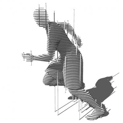 抽象运动人物雕塑