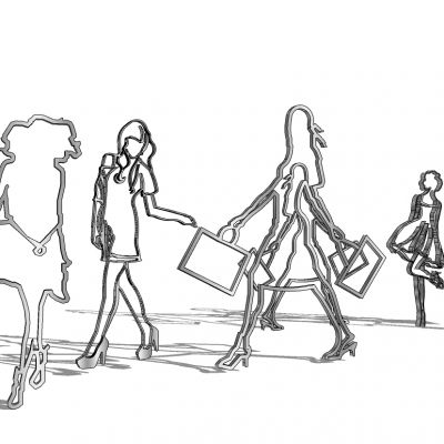 现代抽象人物镂空景观雕塑摆件