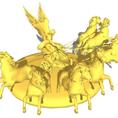 欧式人物马车雕像