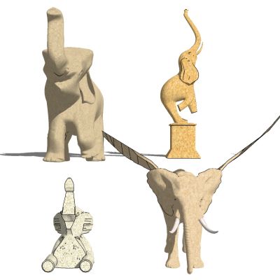 东南亚泰式大象雕塑