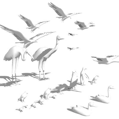 鹅天鹅动物雕塑