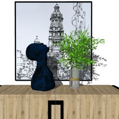 现代冥想人物雕塑摆件花瓶