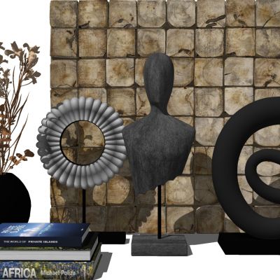 现代抽象人物雕塑摆件书本