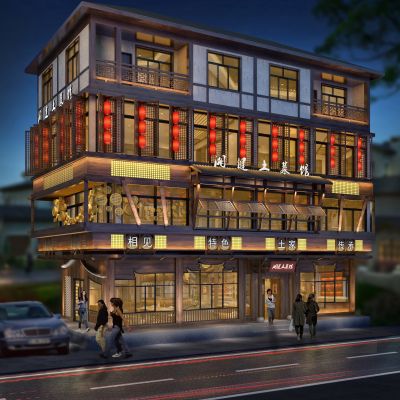 艾巴优-2020VIP学员投稿作品-中式土菜馆门头