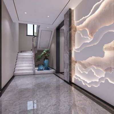 艾巴优-2020VIP学员投稿作品-新中式楼梯过道