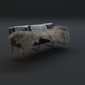 高品质地毯桌椅茶几等毛皮质感家具3D模型