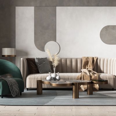 现代沙发茶几组合