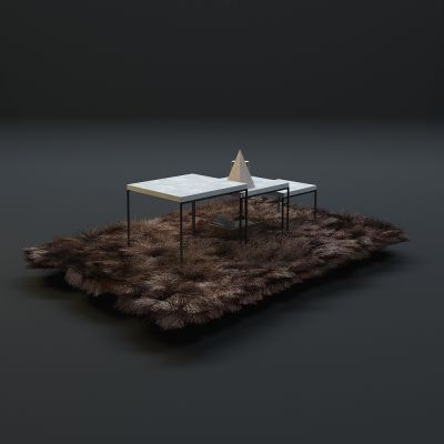 高品质地毯桌椅茶几等毛皮质感家具