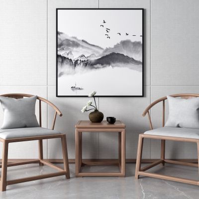 新中式休闲椅 挂画