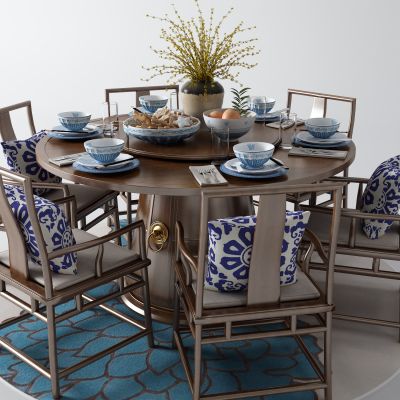 新中式圆桌 餐桌