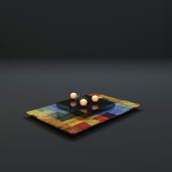 高品质地毯桌椅茶几等毛皮质感家具3D模型