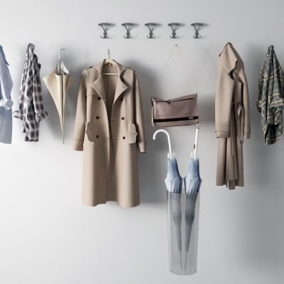 现代衣服 外套 雨伞