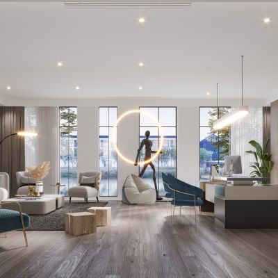 现代北欧轻奢风格总裁总经理办公室