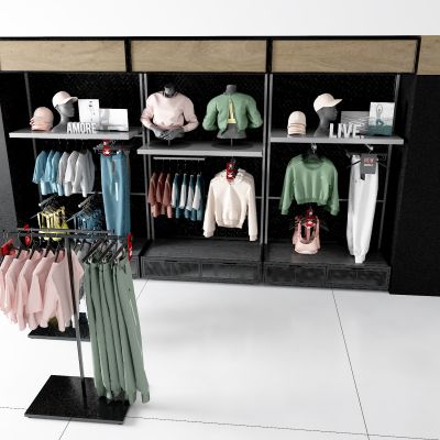 现代服装 裤子 内衣 衣架3D模型