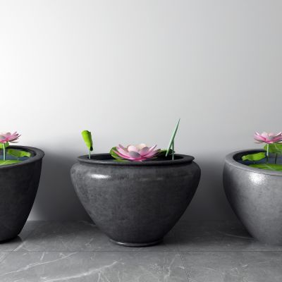 新中式水缸 荷花