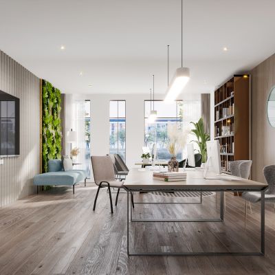 现代北欧轻奢风格员工办公室办公区