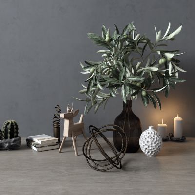 现代饰品摆件 花瓶 仙人掌