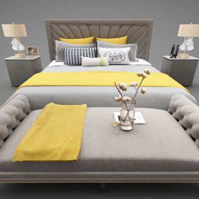 现代风格双人床