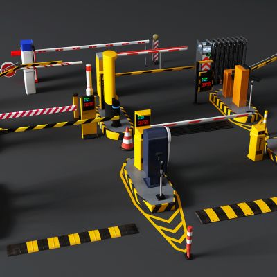 现代闸门 栏杆 伸缩门