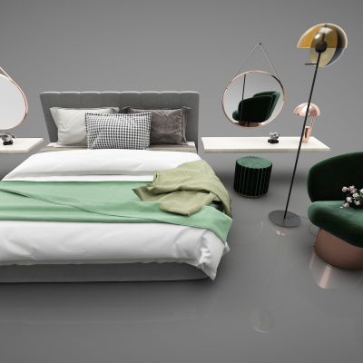 现代风格双人床