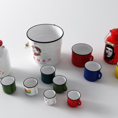 现代搪瓷碗 茶杯