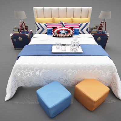 现代风格双人床